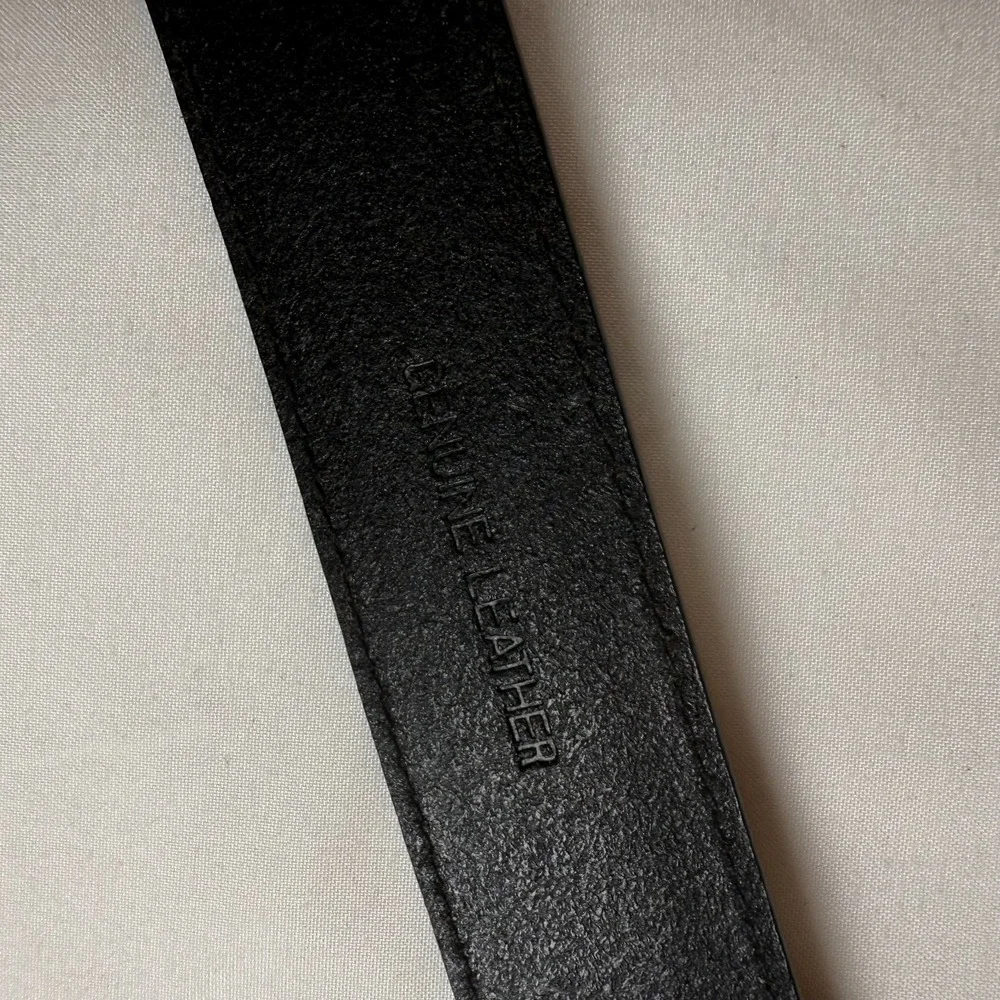 Vintage Lauren Ralph Lauren‎ Mens Leather Belt Black Size 42/105 Embossed Logo